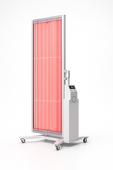 Zenapura GlowLift Red Light Therapy Panel displayed on a white background, showcasing full-body red and near infrared light technology for skin rejuvenation, muscle recovery, and wellness.